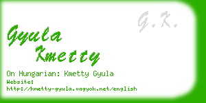 gyula kmetty business card